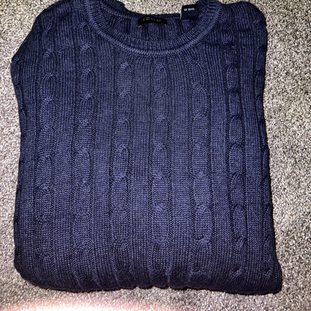 IZOD Dark Blue Cable Knit Sweater